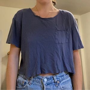 blue cropped t-shirt